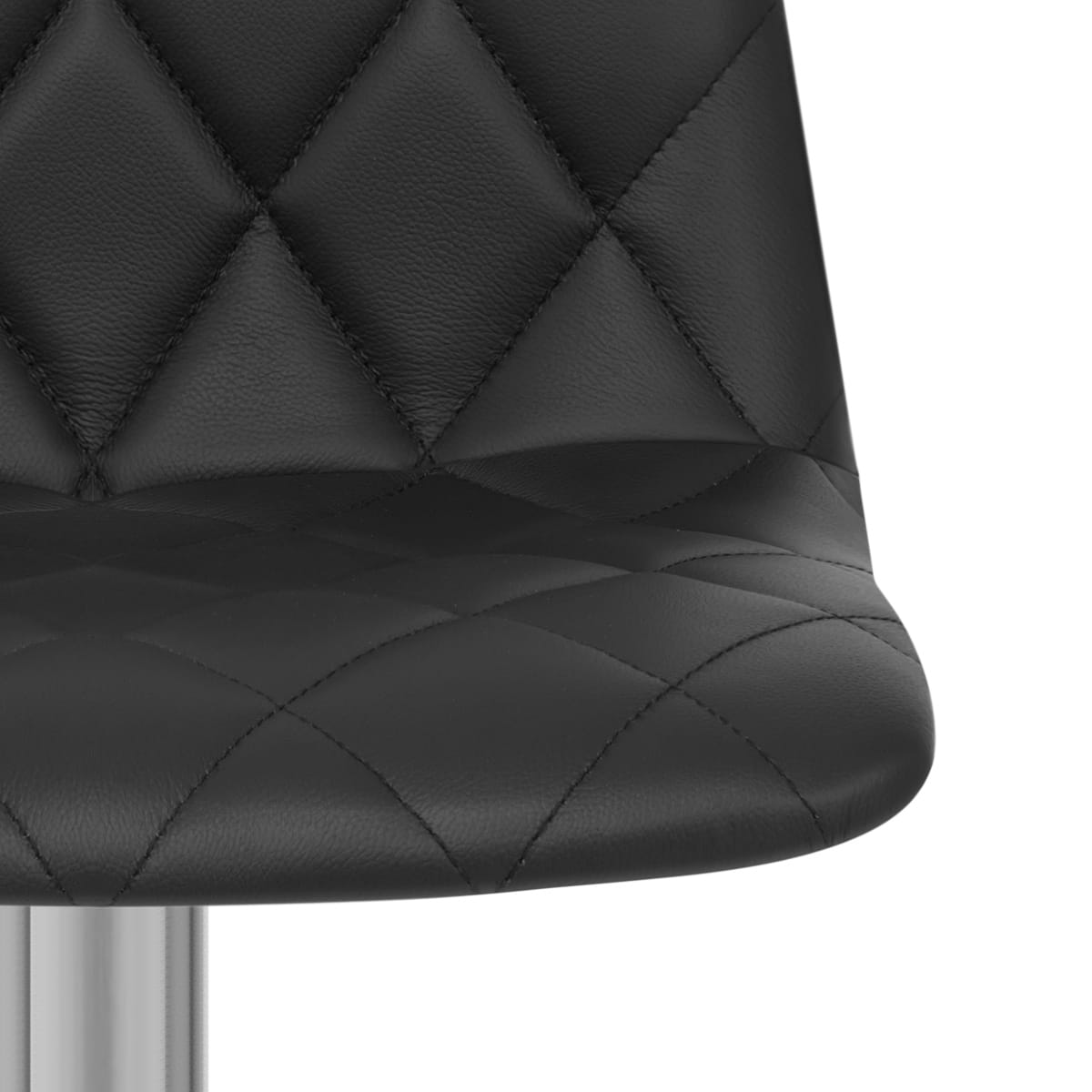 Sgabello Pelle Cromo Satinato - Melody Nero