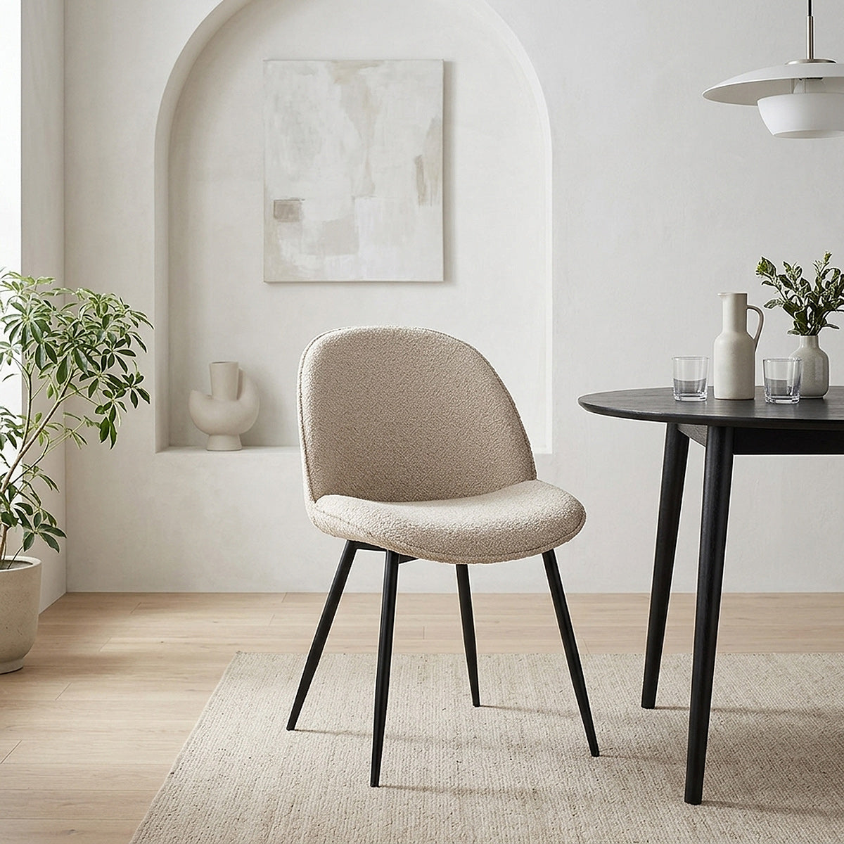Esszimmerstuhl Stoff - Mia Beige