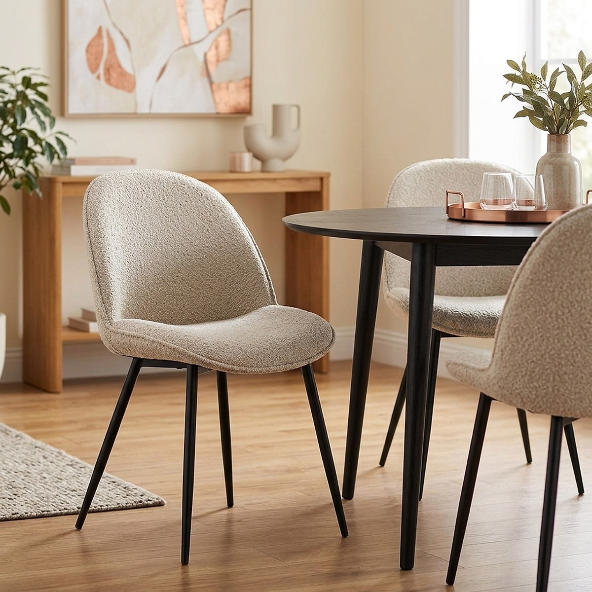 Esszimmerstuhl Stoff - Mia Beige