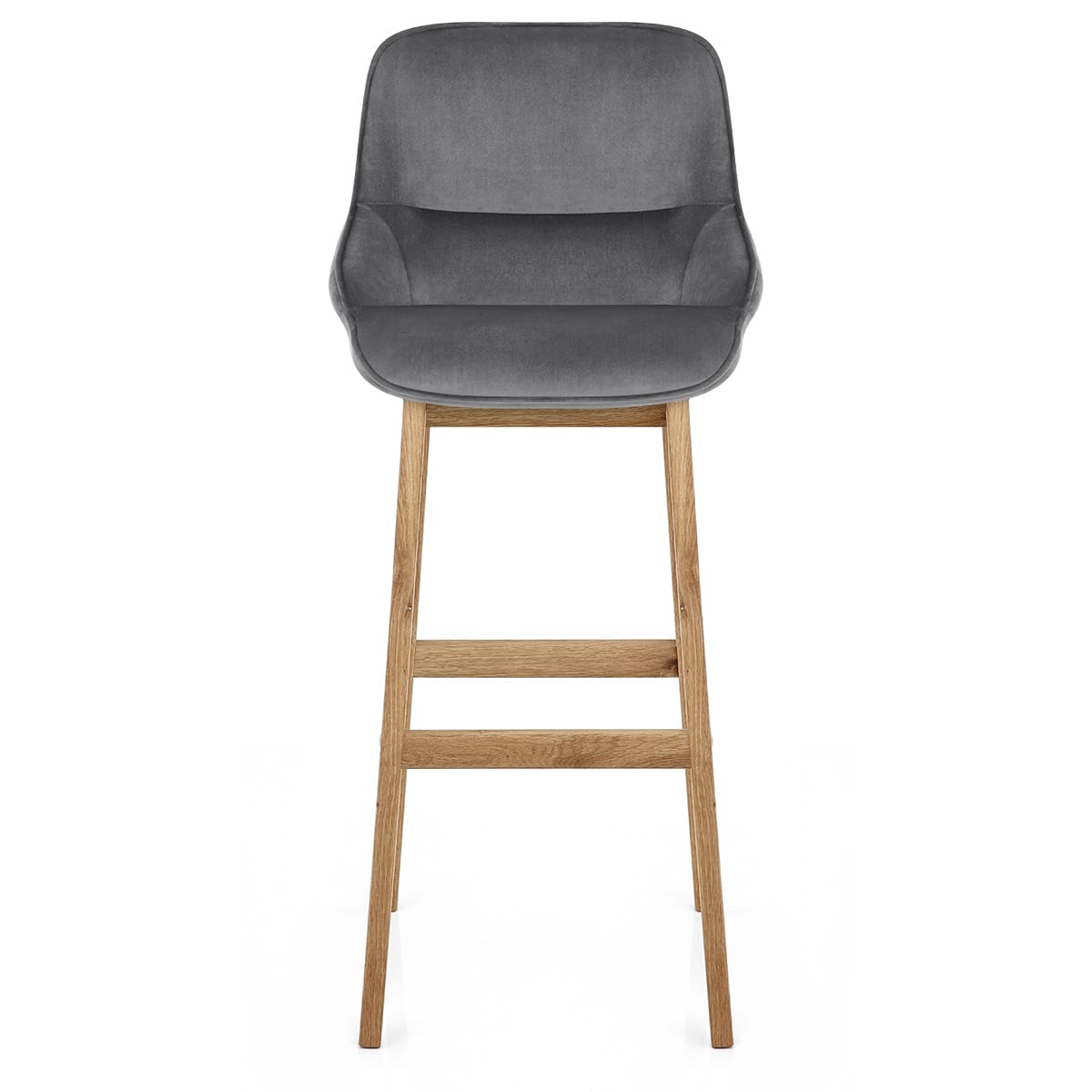 Sgabello Velluto Legno - Miami Grigio