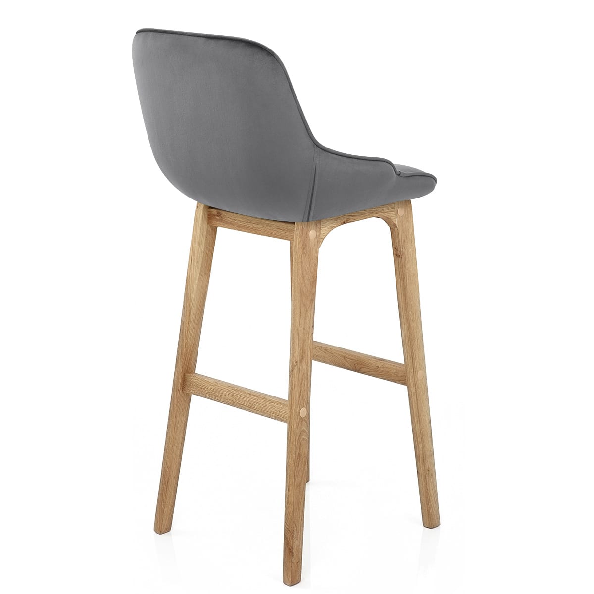Sgabello Velluto Legno - Miami Grigio