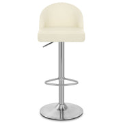 Sgabello Ecopelle Cromo Satinato - Mimi Crema