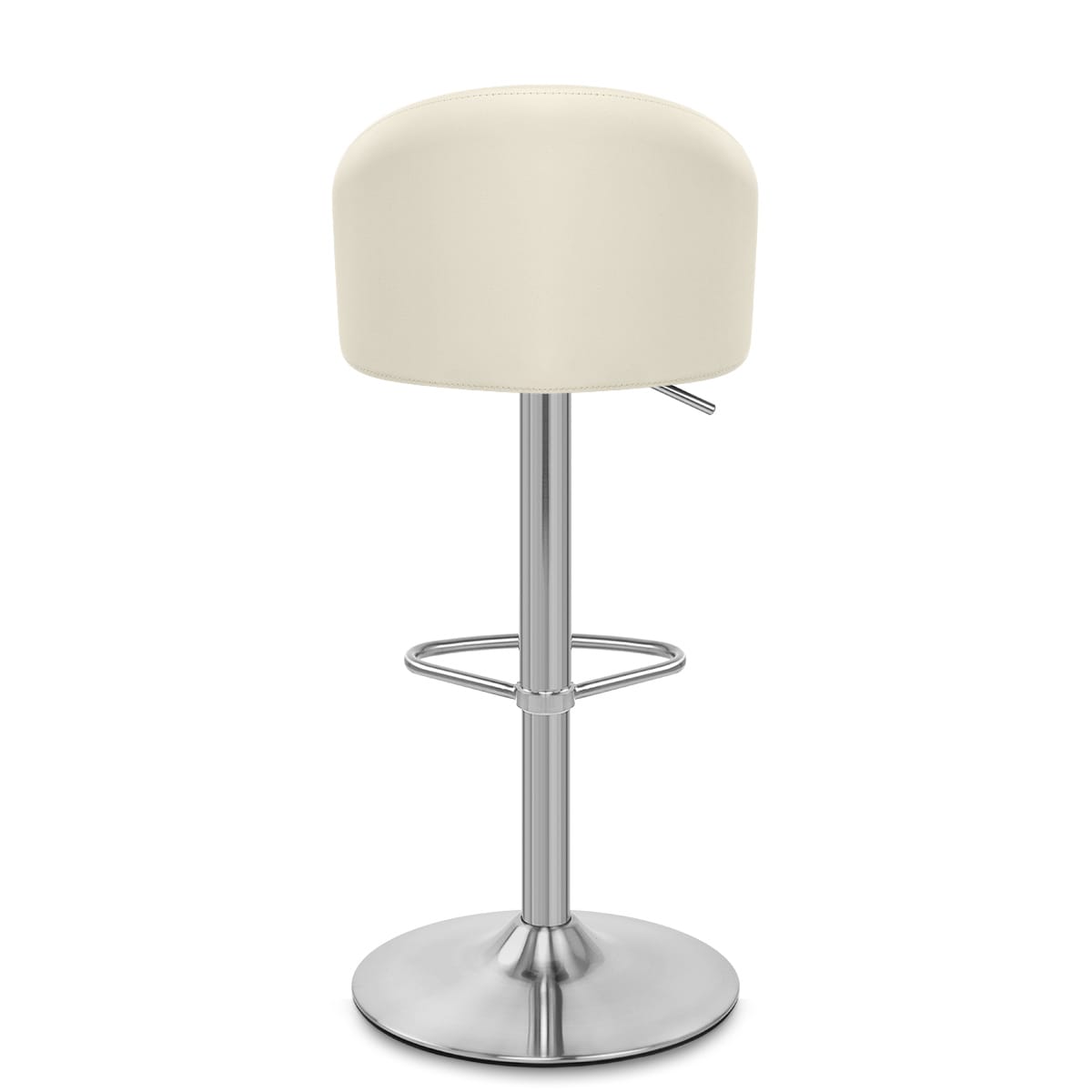 Sgabello Ecopelle Cromo Satinato - Mimi Crema