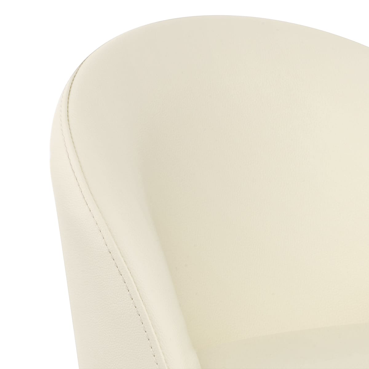 Sgabello Ecopelle Cromo Satinato - Mimi Crema