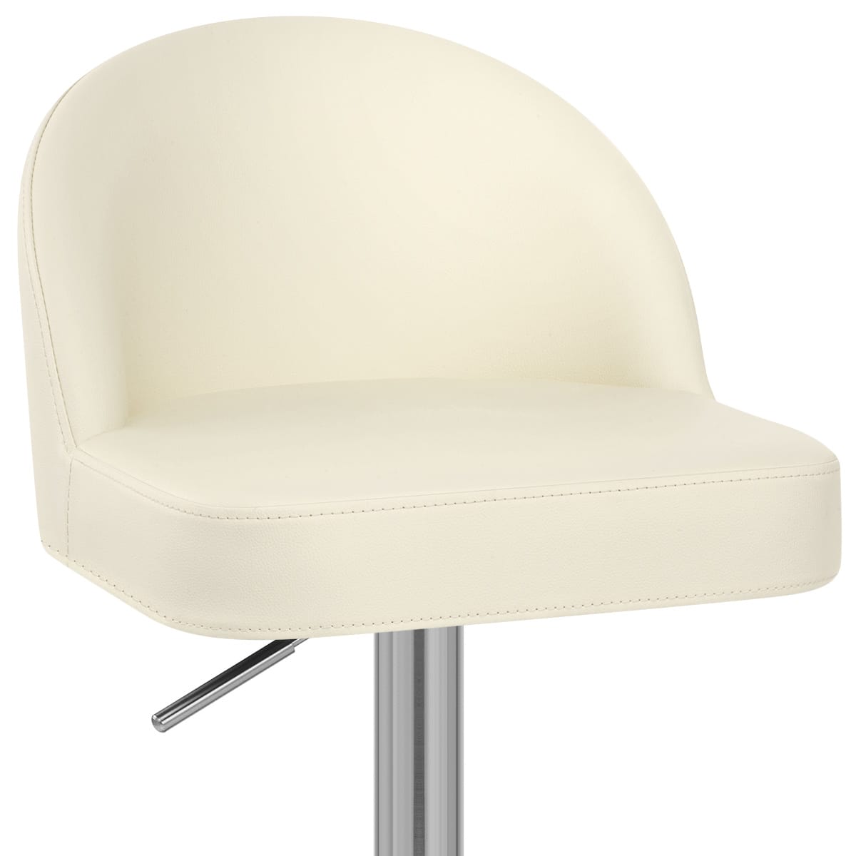 Sgabello Ecopelle Cromo Satinato - Mimi Crema