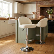 Kunstleder Barhocker Chrom - Mimi Beige