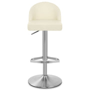 Sgabello Pelle Cromo Satinato - Mimi Crema