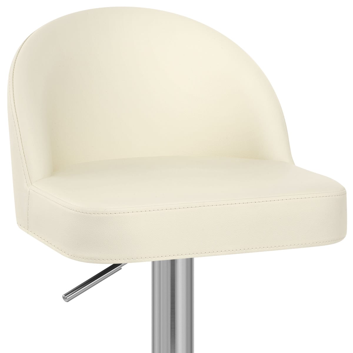 Sgabello Pelle Cromo Satinato - Mimi Crema