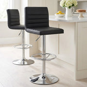 Kunstleder Barhocker Chrom - Mint Schwarz