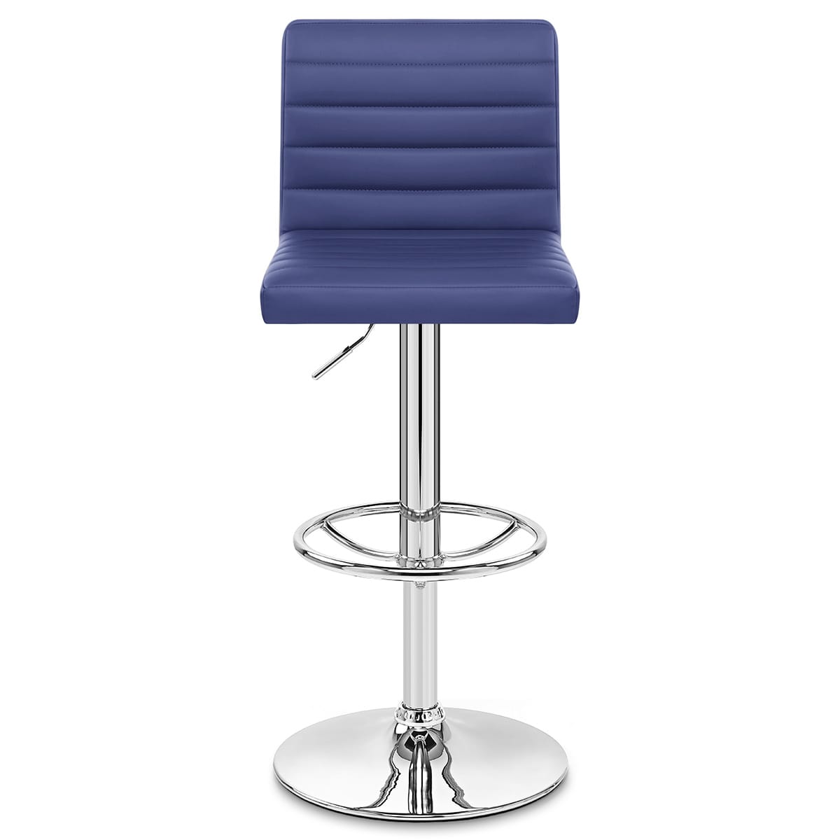 Sgabello Ecopelle Cromato - Mint Blu
