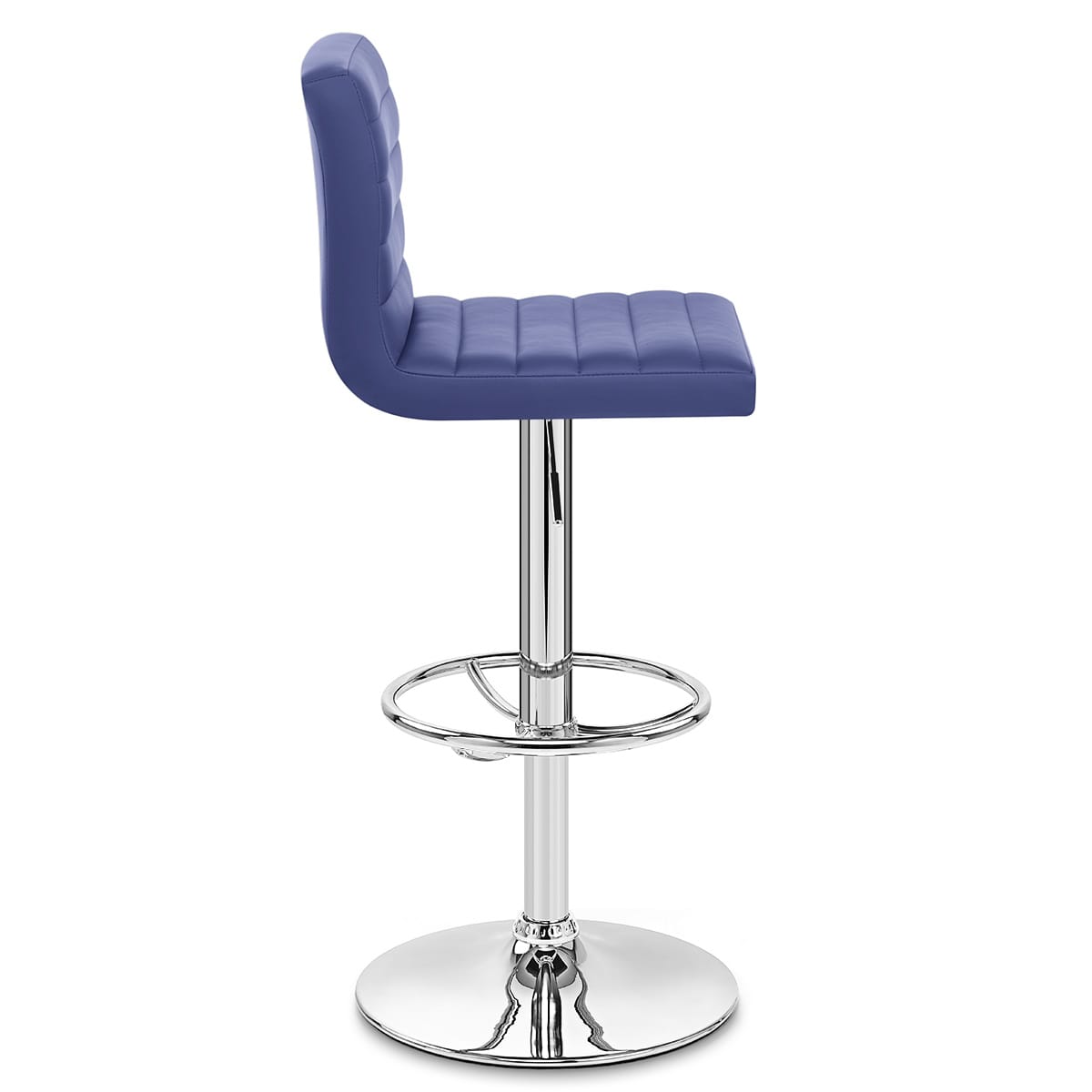 Sgabello Ecopelle Cromato - Mint Blu