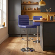 Kunstleder Barhocker Chrom - Mint Blau