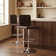 Kunstleder Barhocker Chrom - Mint Braun