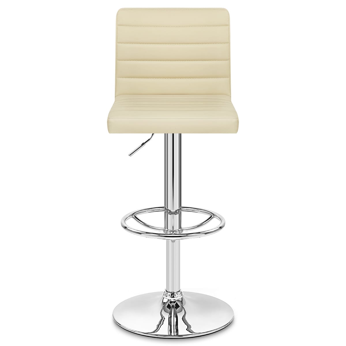 Sgabello Ecopelle Cromato - Mint Crema