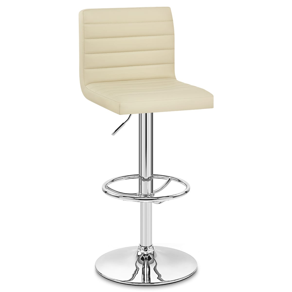 Sgabello Ecopelle Cromato - Mint Crema