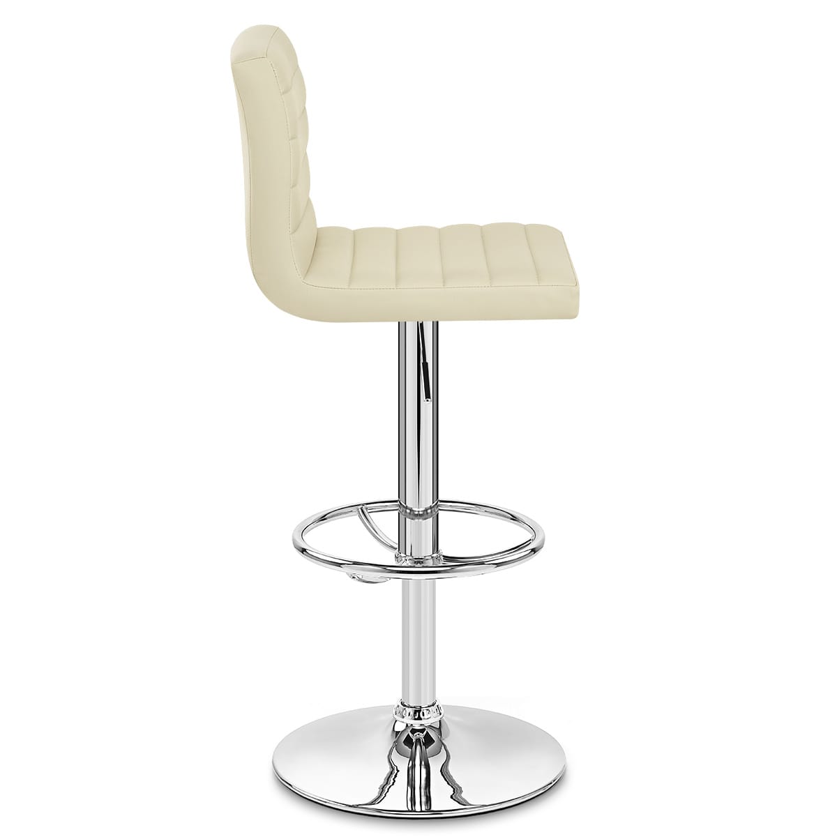 Sgabello Ecopelle Cromato - Mint Crema