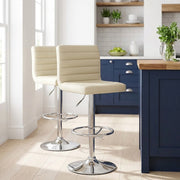 Kunstleder Barhocker Chrom - Mint Beige