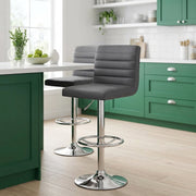 Kunstleder Barhocker Chrom - Mint Grau