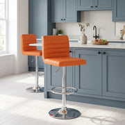 Kunstleder Barhocker Chrom - Mint Orange