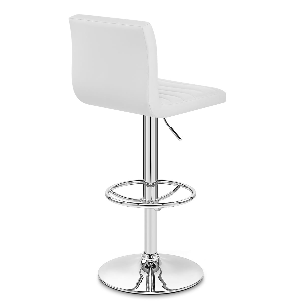 Sgabello Ecopelle Cromato - Mint Bianco