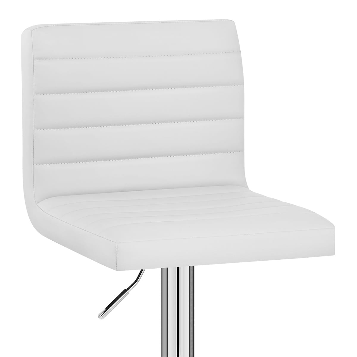 Sgabello Ecopelle Cromato - Mint Bianco