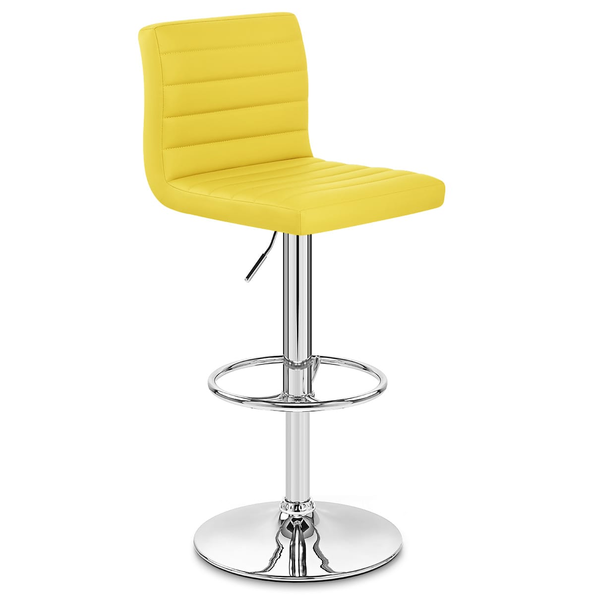 Sgabello Ecopelle Cromato - Mint Giallo