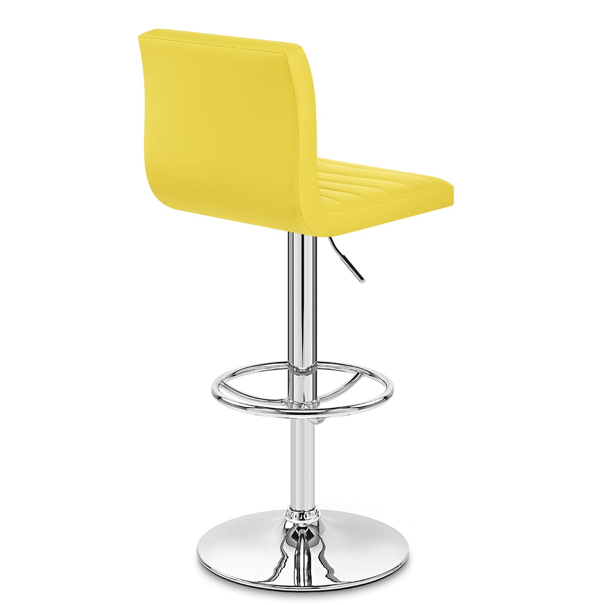 Sgabello Ecopelle Cromato - Mint Giallo