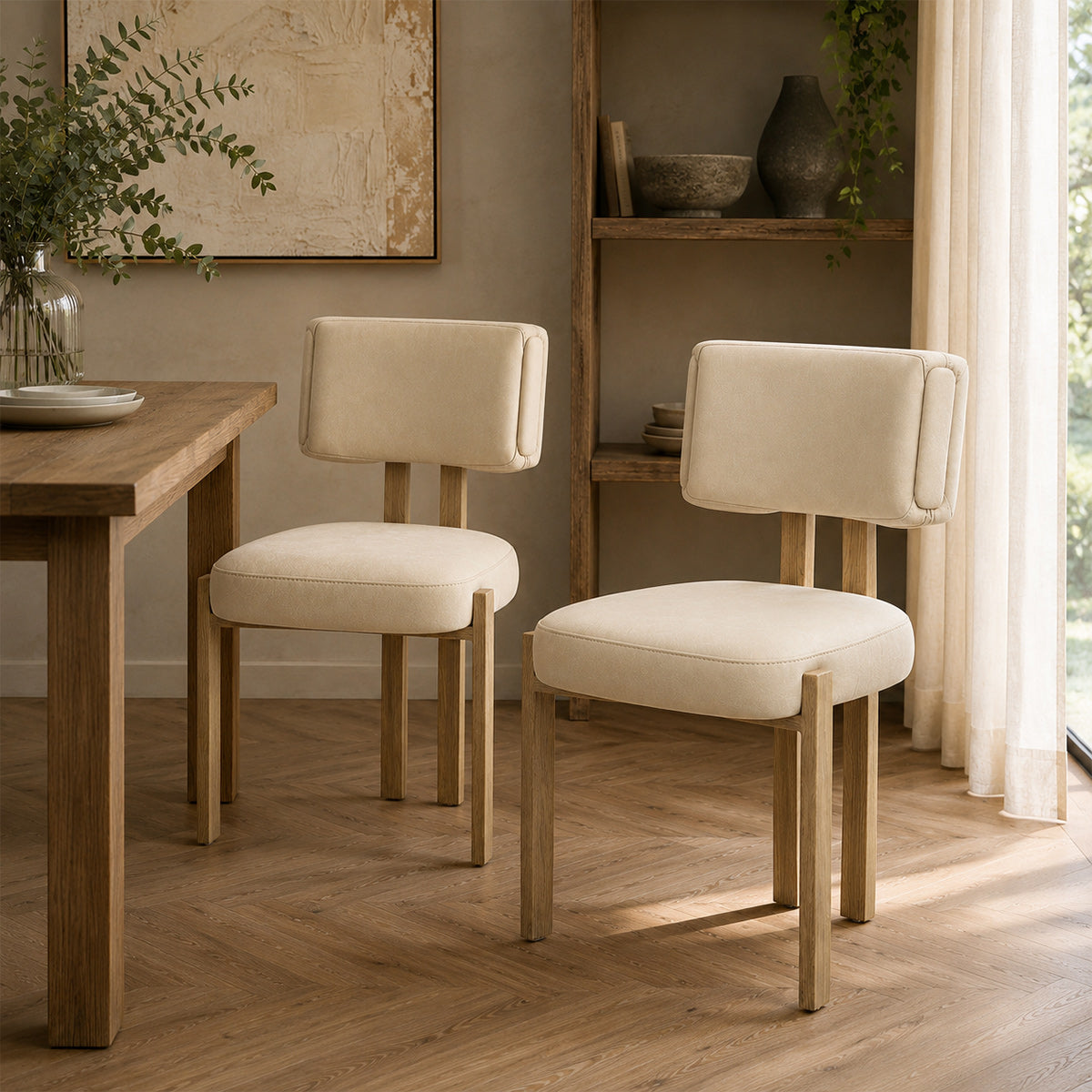 Sedia da pranzo Ecopelle Metallo - Mira Beige