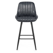Sgabello Ecopelle Satinato - Mustang Blu Scuro