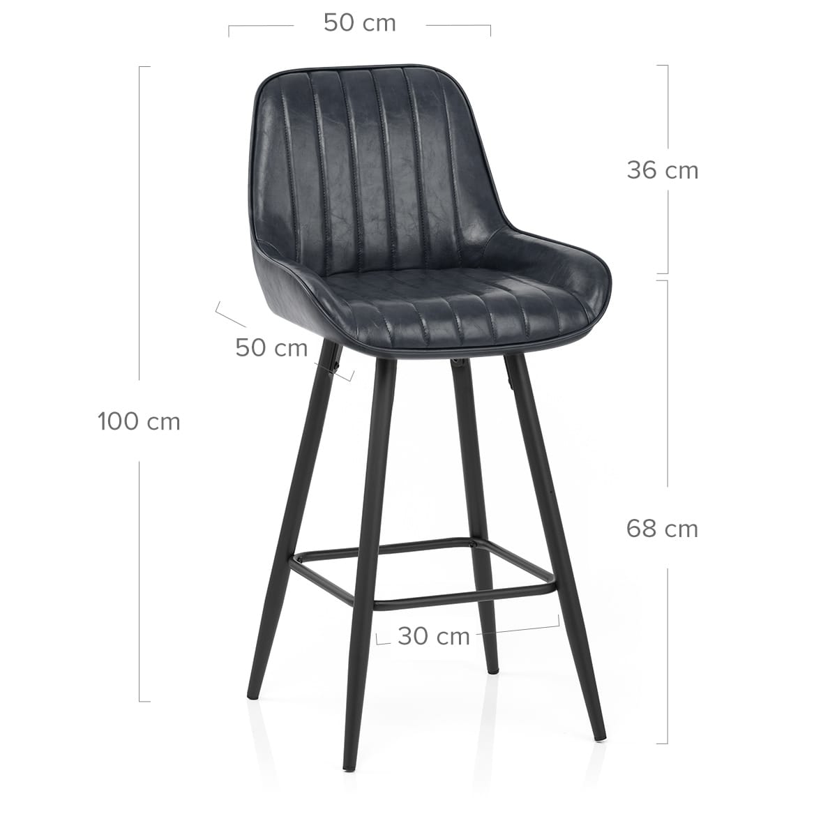 Sgabello Ecopelle Satinato - Mustang Blu Scuro