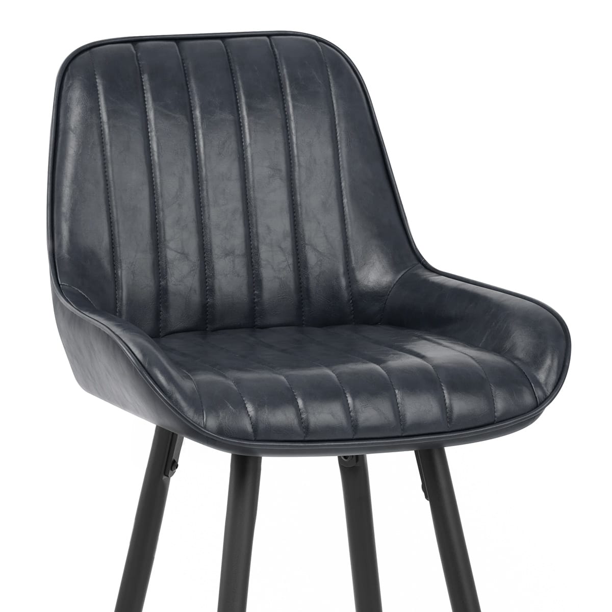 Sgabello Ecopelle Satinato - Mustang Blu Scuro
