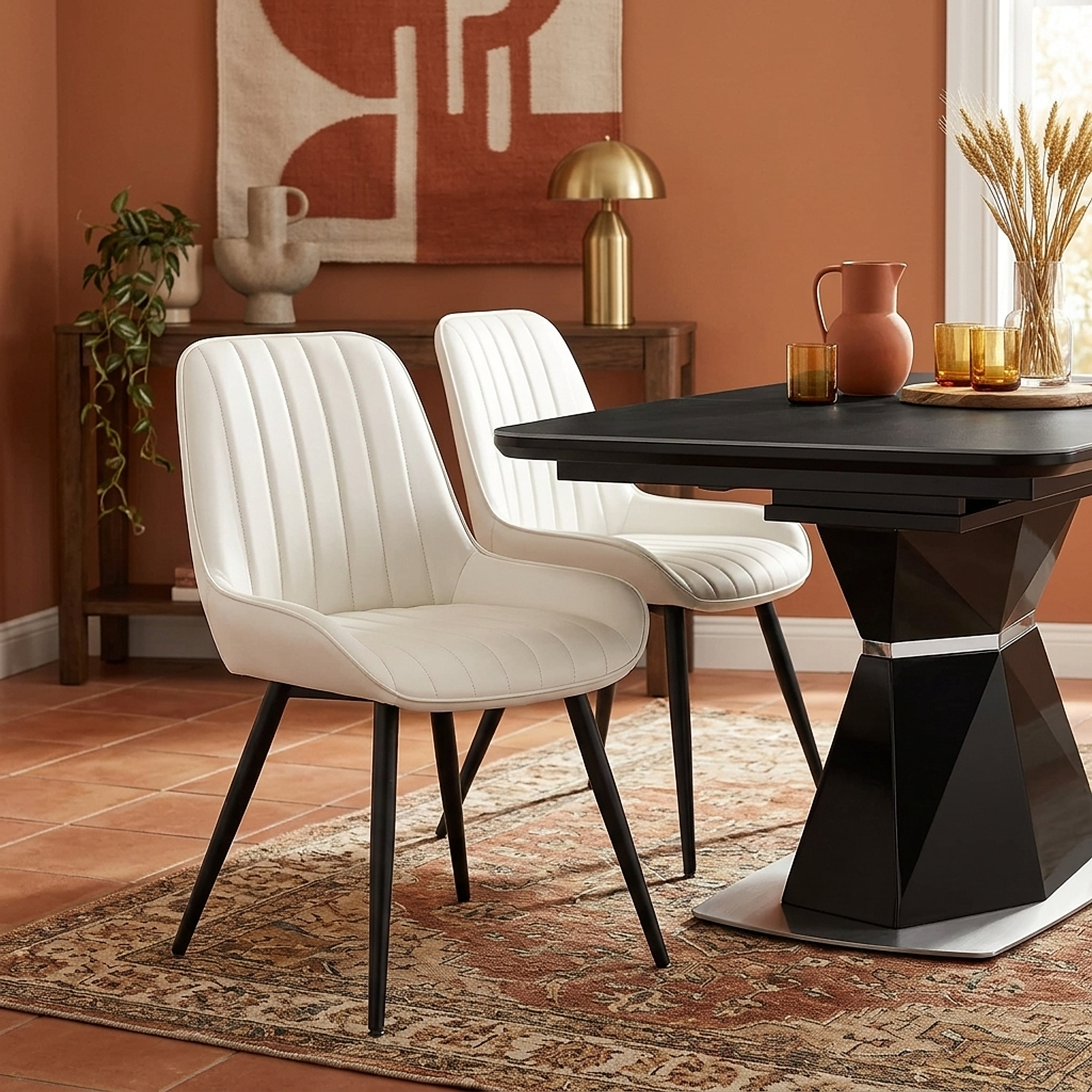 Kunstleder Esszimmerstuhl - Mustang Beige