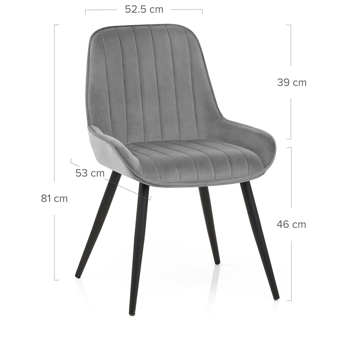 Sedia Velluto Satinata - Mustang Grigio scuro