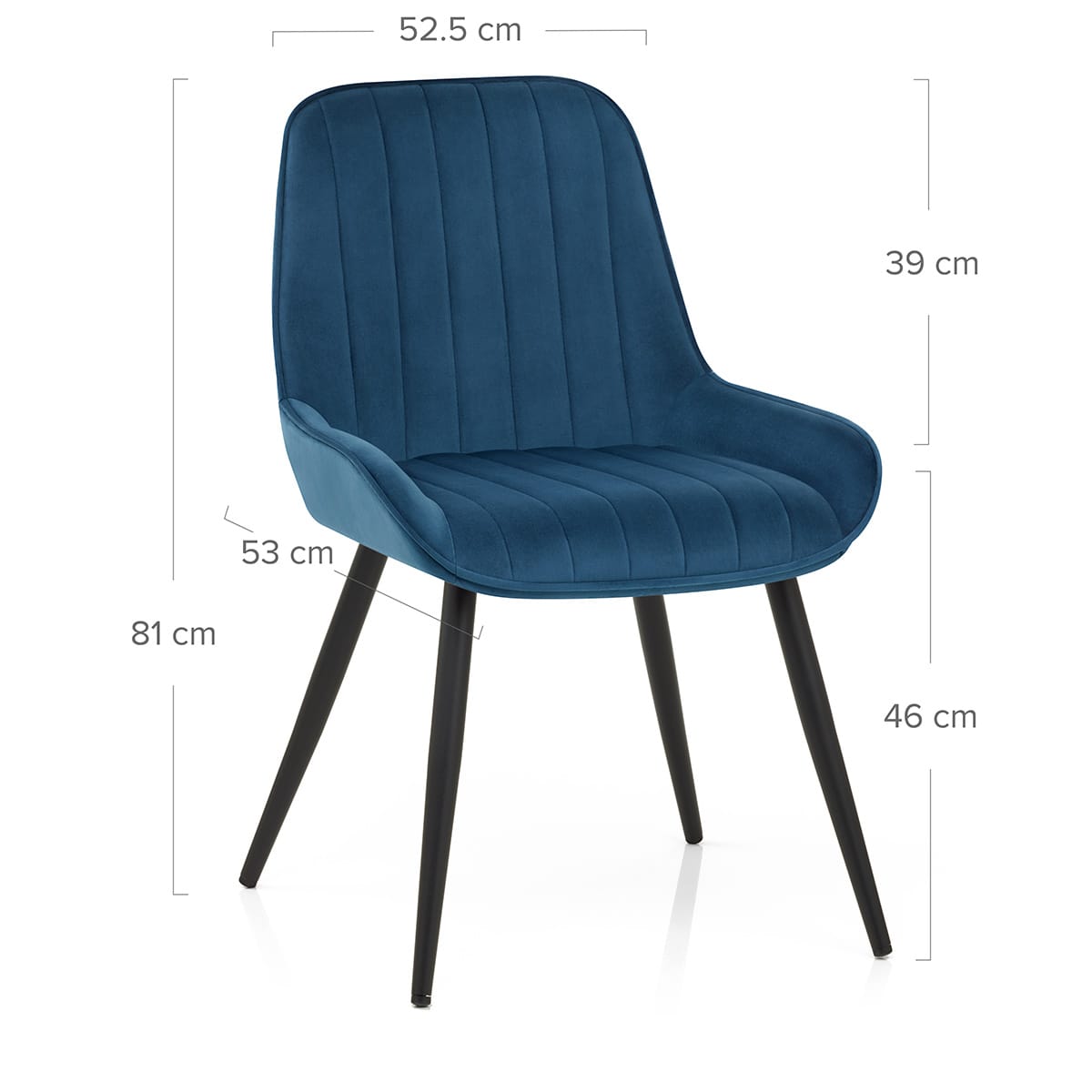 Sedia Velluto Satinata - Mustang Blu Scuro