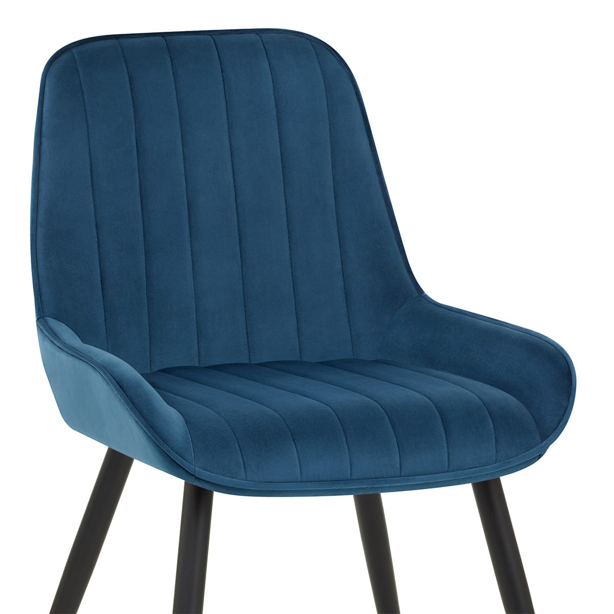 Sedia Velluto Satinata - Mustang Blu Scuro