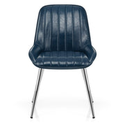 Sedia Ecopelle Cromata - Mustang Blu