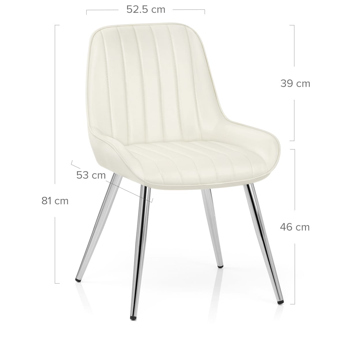 Kunstleder Esszimmerstuhl Chrom - Mustang Beige