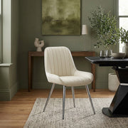 Kunstleder Esszimmerstuhl Chrom - Mustang Beige