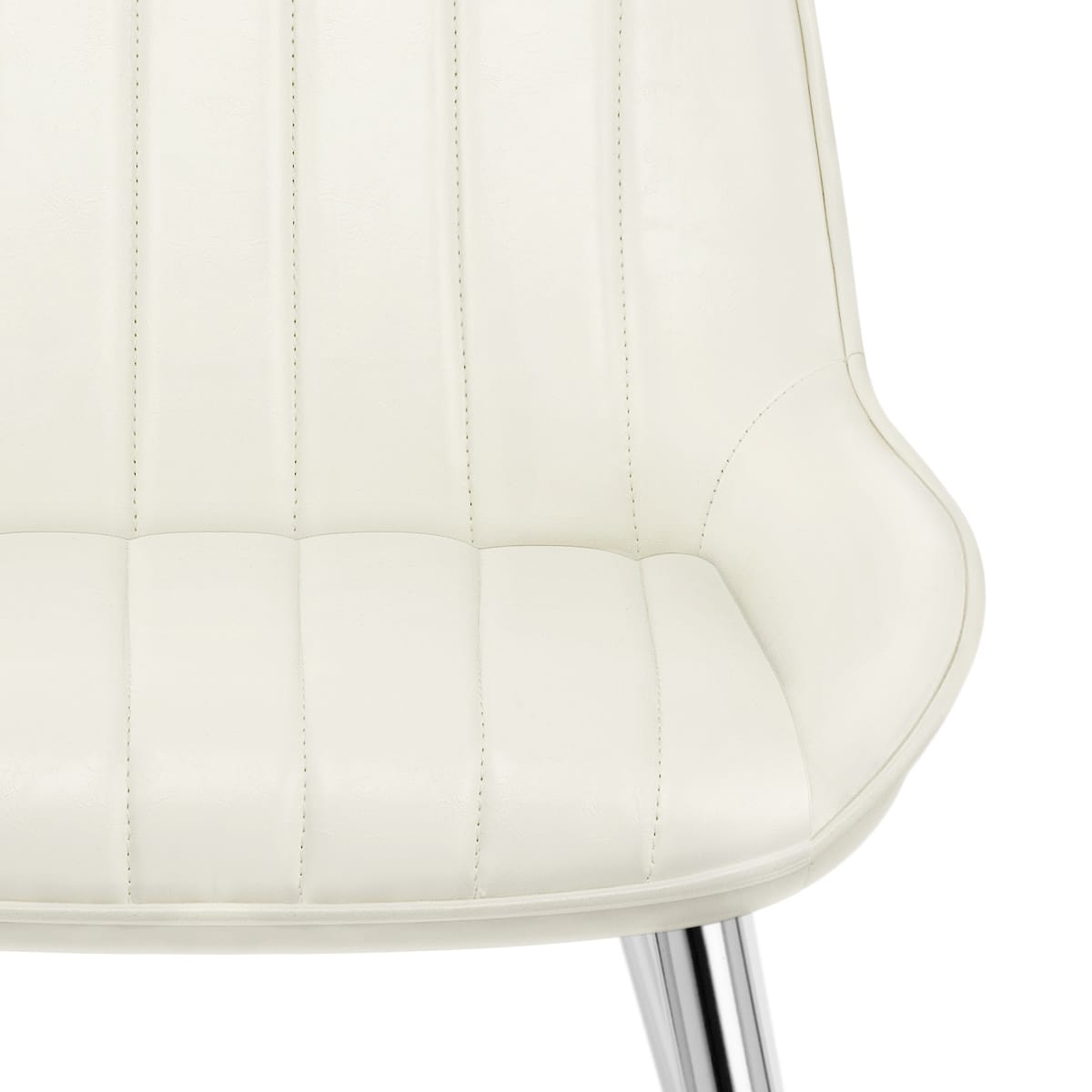 Kunstleder Esszimmerstuhl Chrom - Mustang Beige