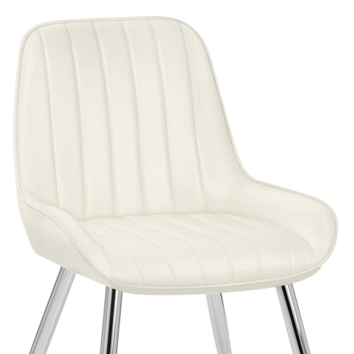 Kunstleder Esszimmerstuhl Chrom - Mustang Beige