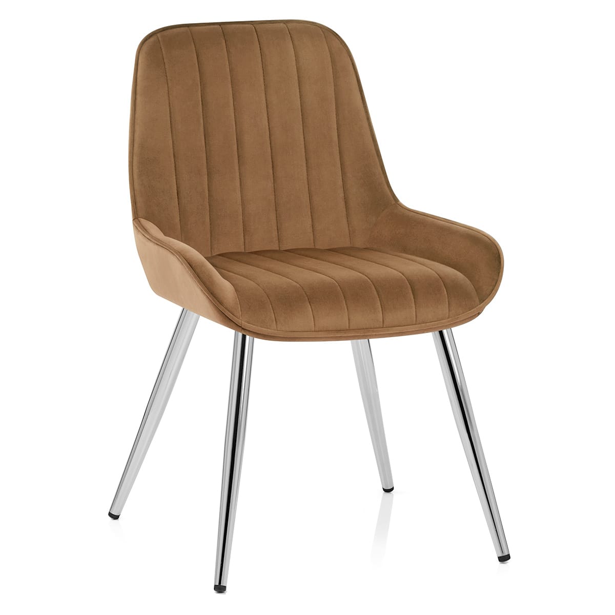 Sedia Velluto Cromata - Mustang Marrone