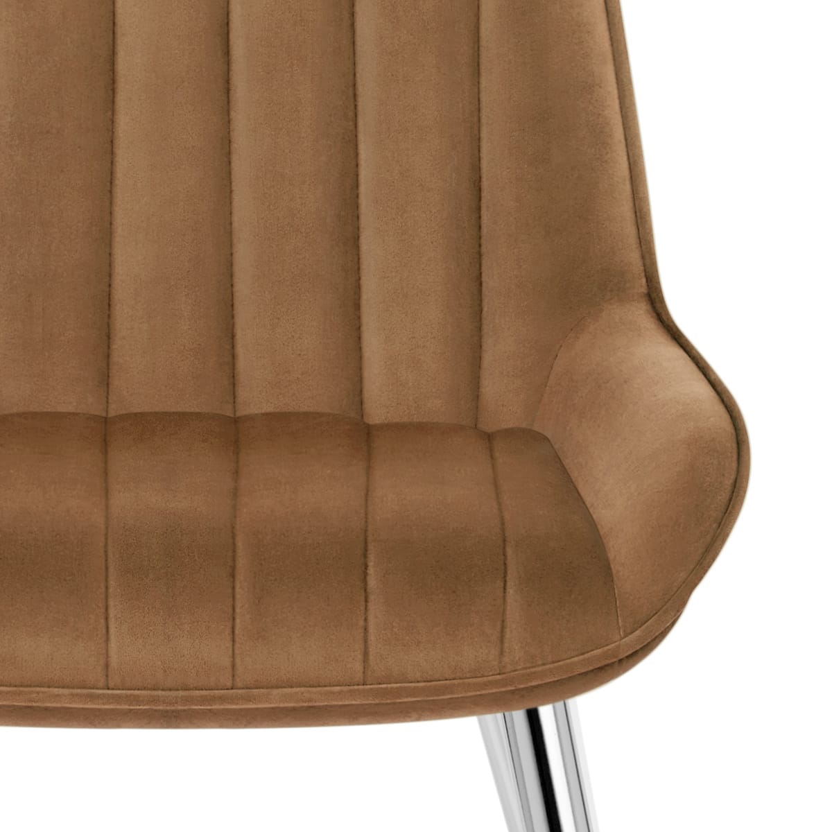 Sedia Velluto Cromata - Mustang Marrone
