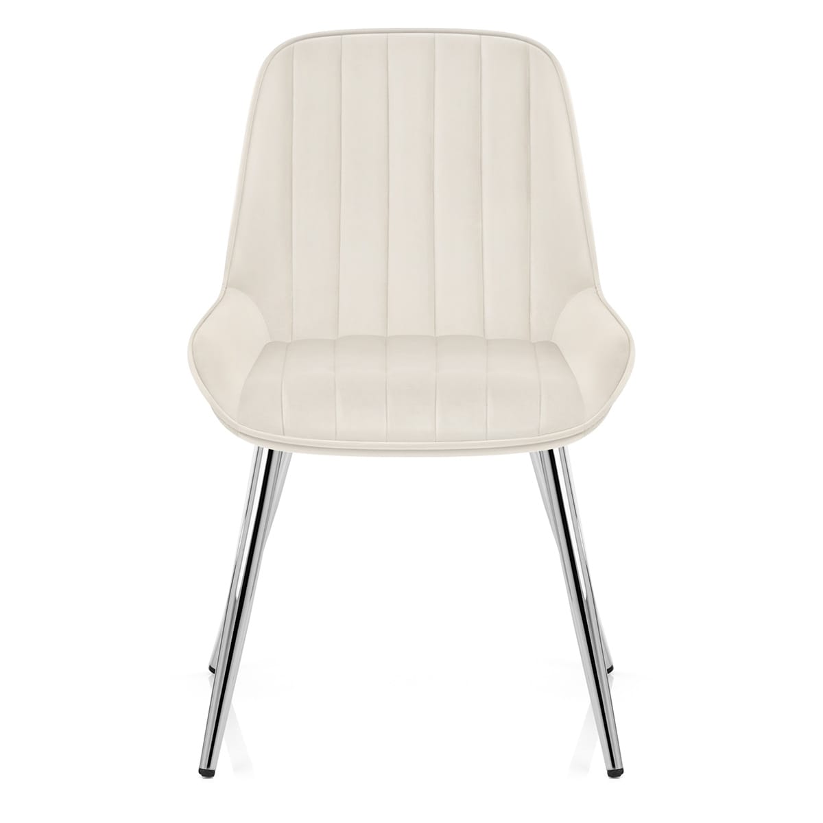 Samt Esszimmerstuhl Chrom - Mustang Beige