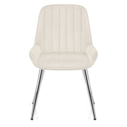 Sedia Velluto Cromata - Mustang Crema