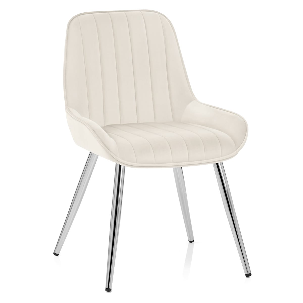 Sedia Velluto Cromata - Mustang Crema