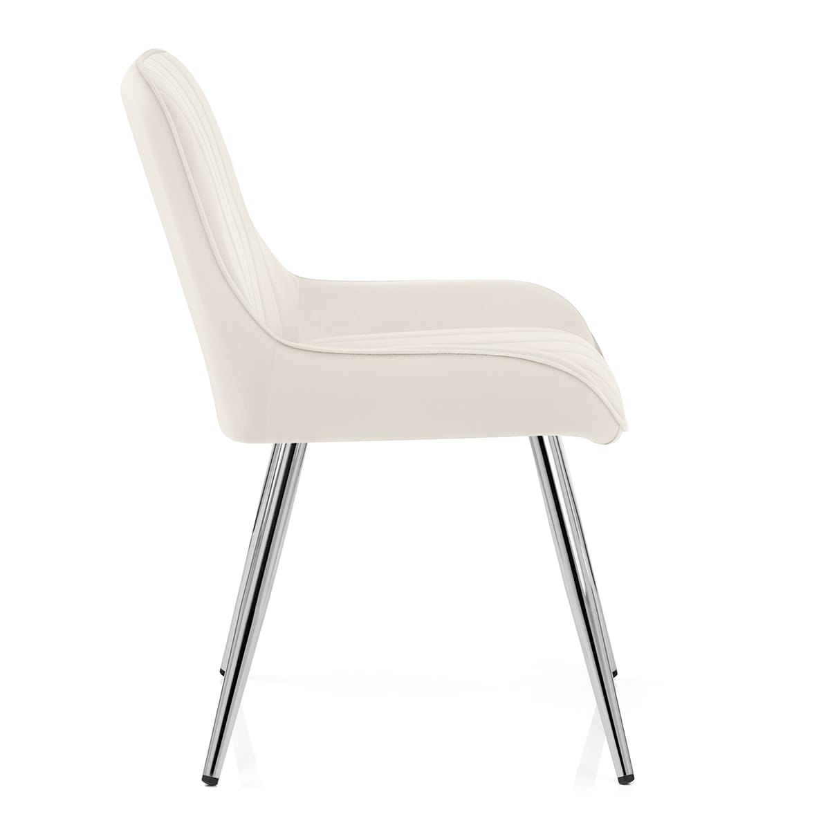 Samt Esszimmerstuhl Chrom - Mustang Beige