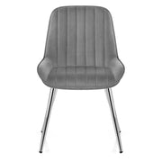 Sedia Velluto Cromata - Mustang Grigio scuro