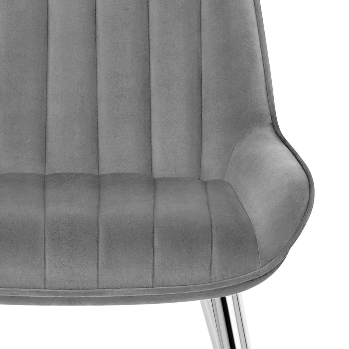 Sedia Velluto Cromata - Mustang Grigio scuro