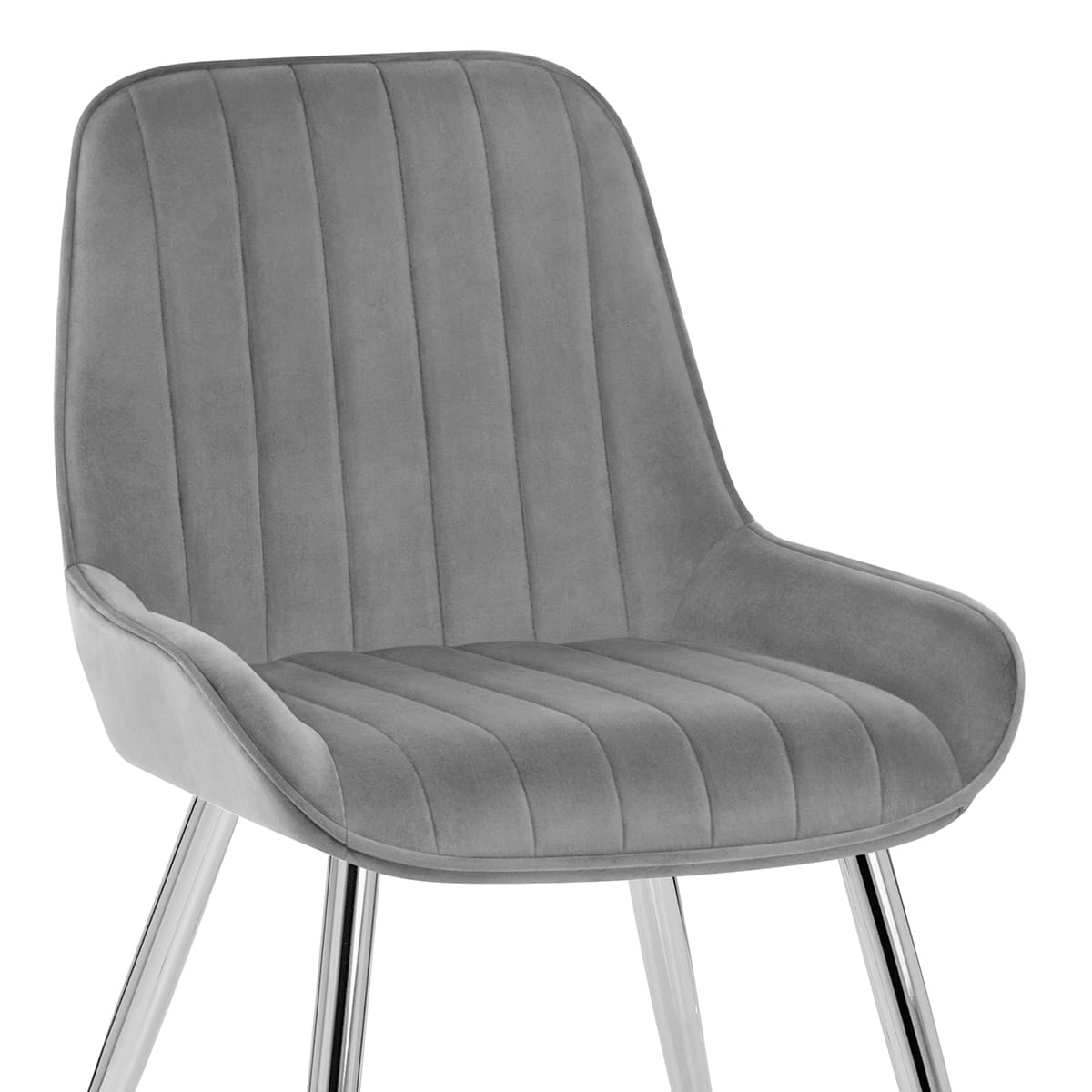 Sedia Velluto Cromata - Mustang Grigio scuro