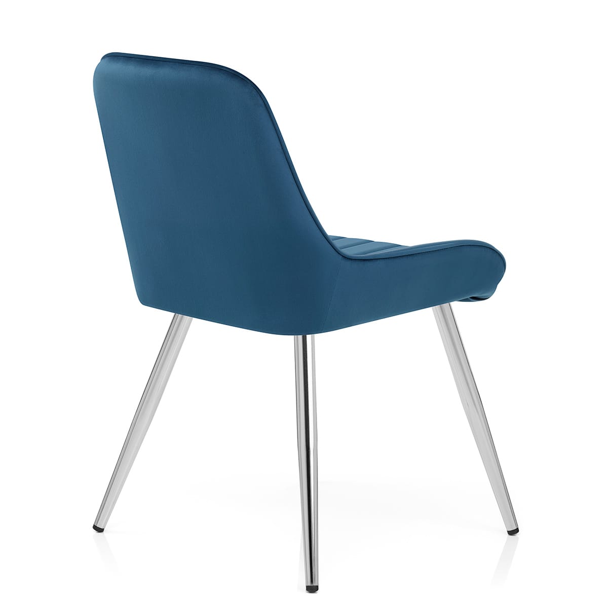 Sedia Velluto Cromata - Mustang Blu Scuro